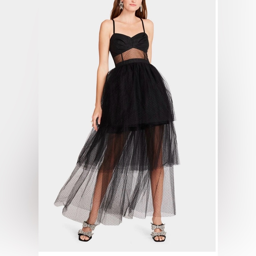 Betsey Johnson Black Mesh Layered Dress